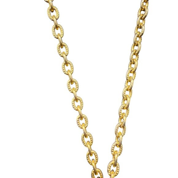 VTG Lidz Bros Blue Crystal Clear Rhinestone Filigree Square Pendant Chain Long N - Picture 4 of 6